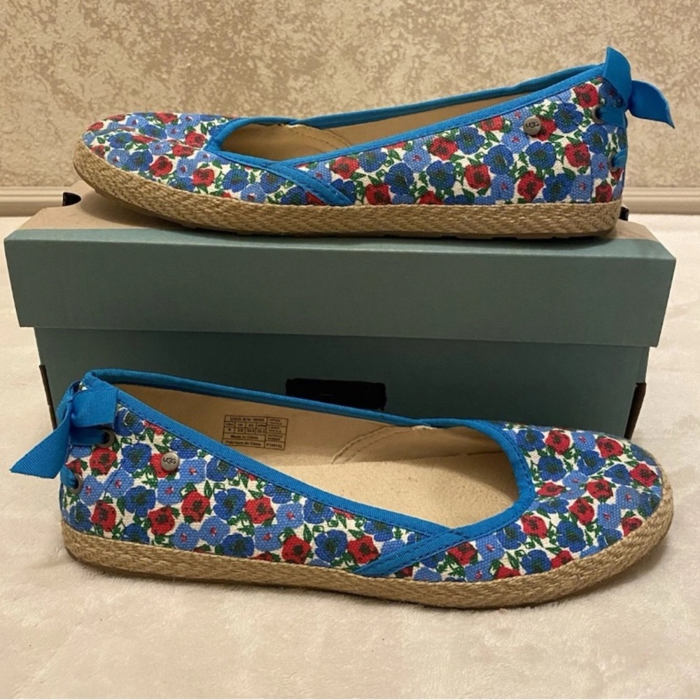 UGG Kids Blue Floral Espadrilles. Women’s Size 6